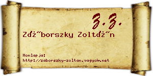 Záborszky Zoltán névjegykártya