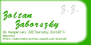 zoltan zaborszky business card